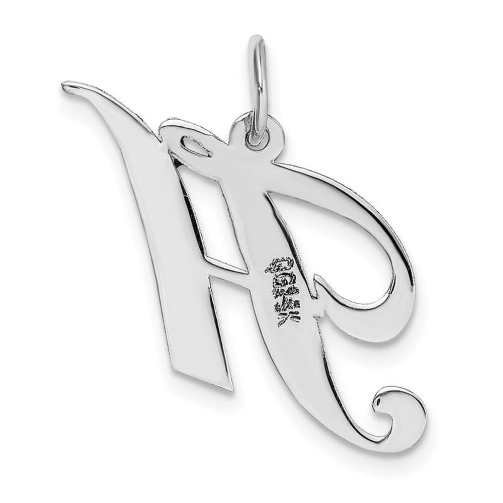 Kazi Luxury 14k White Gold Medium Fancy Script Le… - image 4
